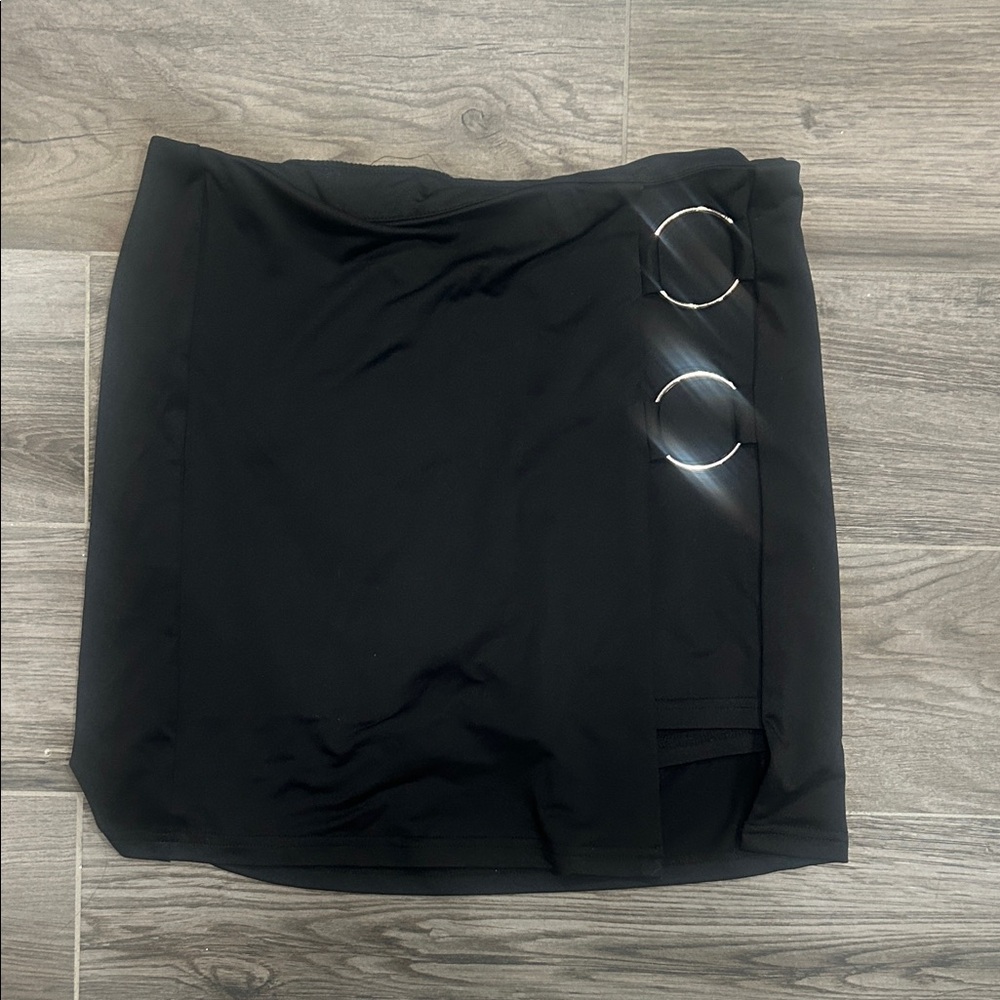 Princess Polly Black Mini Skirt with Silver Rings